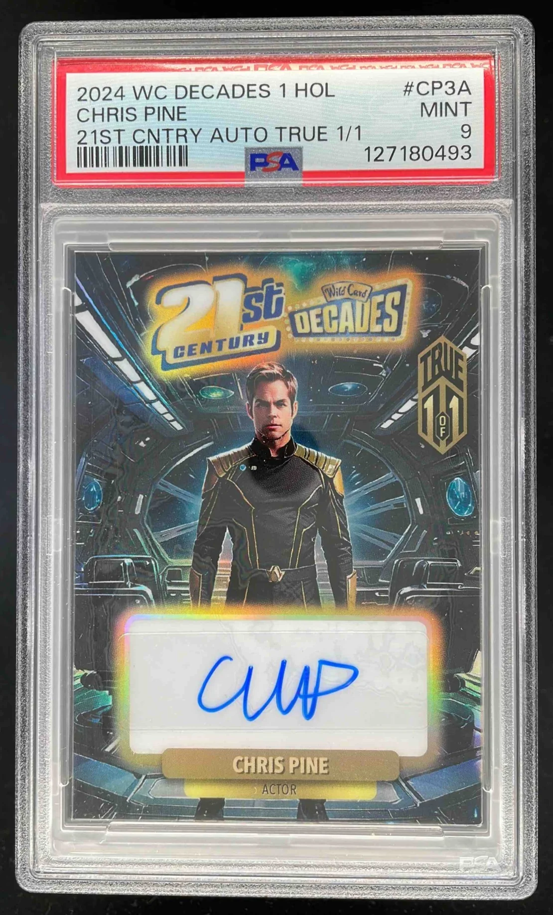 2024 Wild Card Decades Autograph True #CP3A Chris Pine Auto 1/1 PSA 9