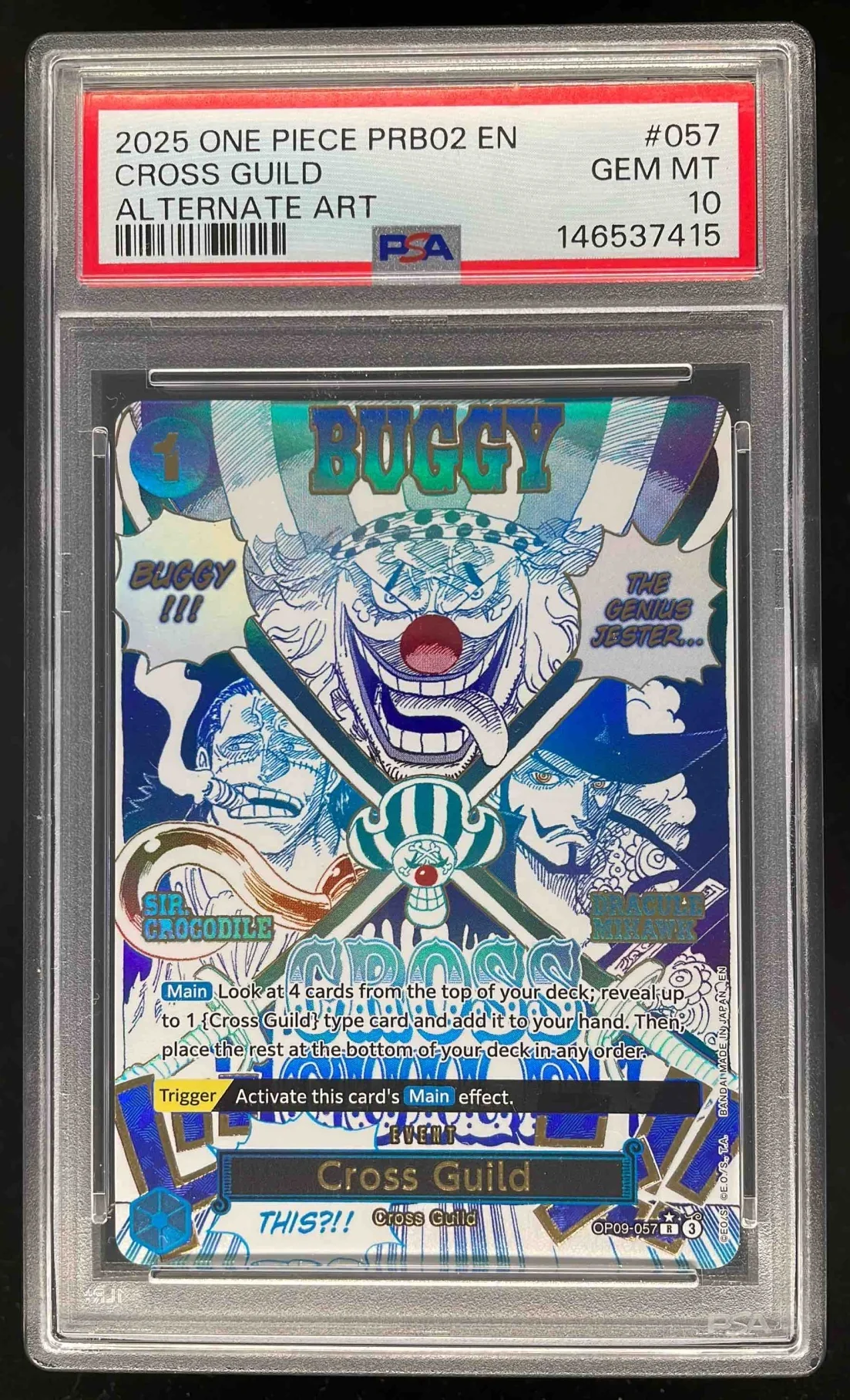 2025 One Piece PRB02 EN #057 Cross Guild Alternate Art PSA 10