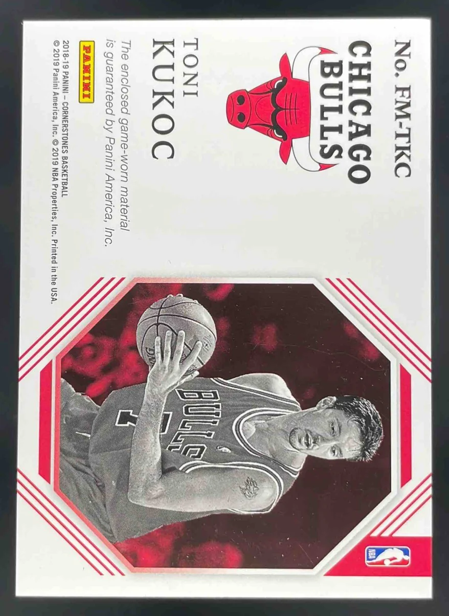 2018-19 Panini Cornerstones Foundations #FM-TKC Toni Kukoc MEM - Image 2