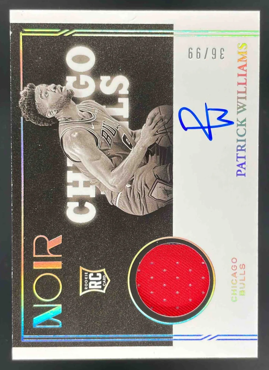 2020-21 Panini Noir #327 Patrick Williams MEM Autograph RC Auto /99