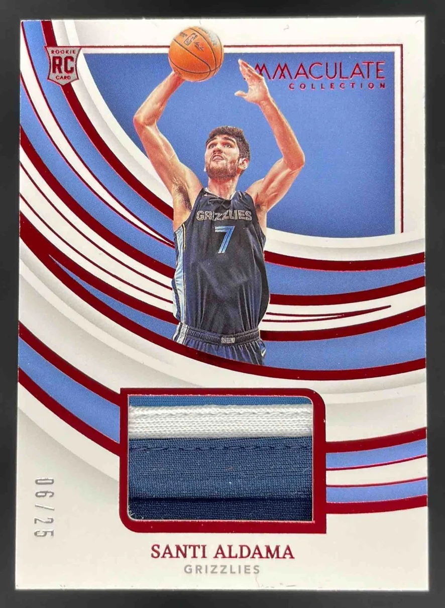 2021-22 Immaculate Collection Remarkable Rookie Jerseys Red Santi Aldama RC /25