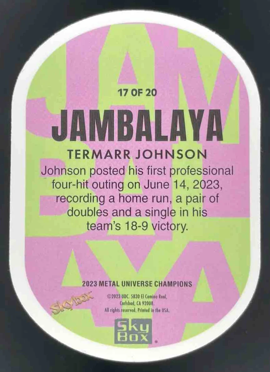 2023 Skybox Metal Universe Championship Jambalaya #17 Termarr Johnson - Image 2