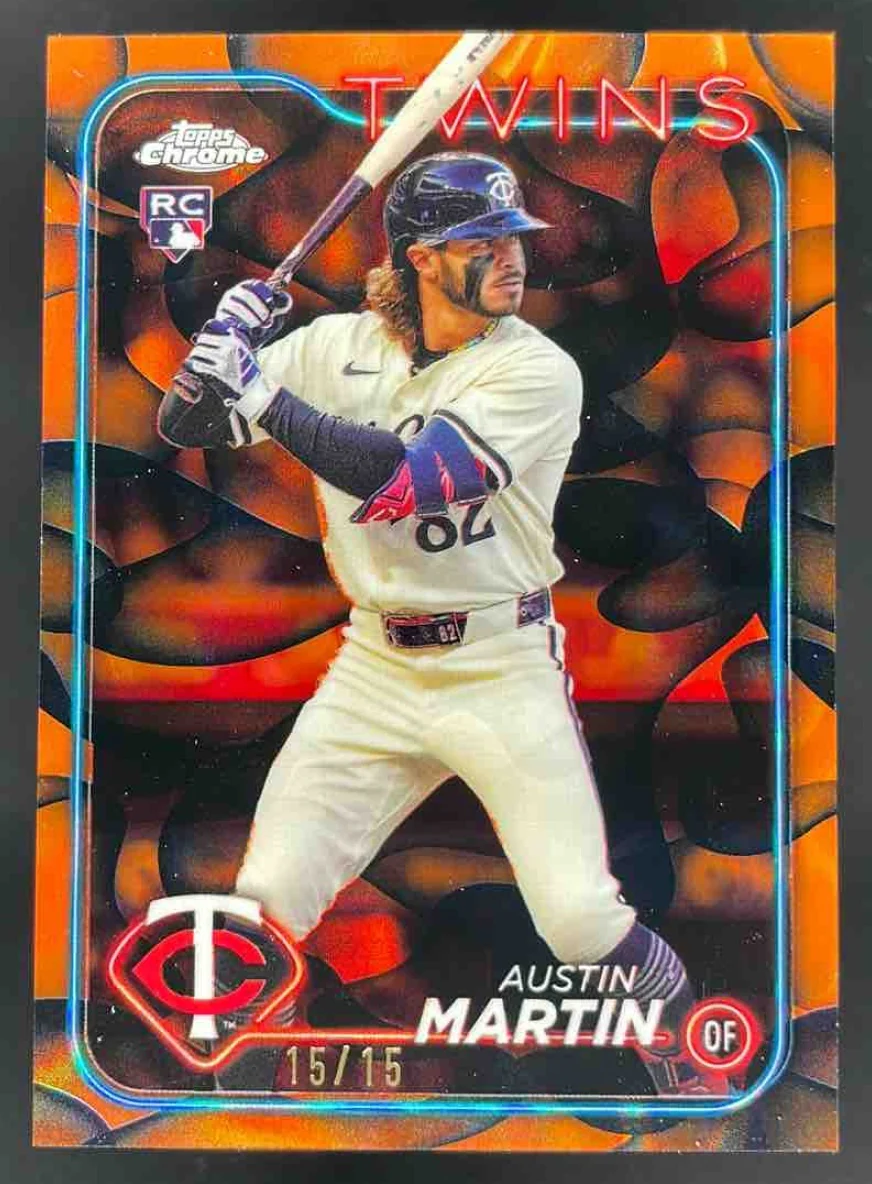 2024 Topps Chrome Update Orange/Black Lava Lamp #USC172 Austin Martin RC /15
