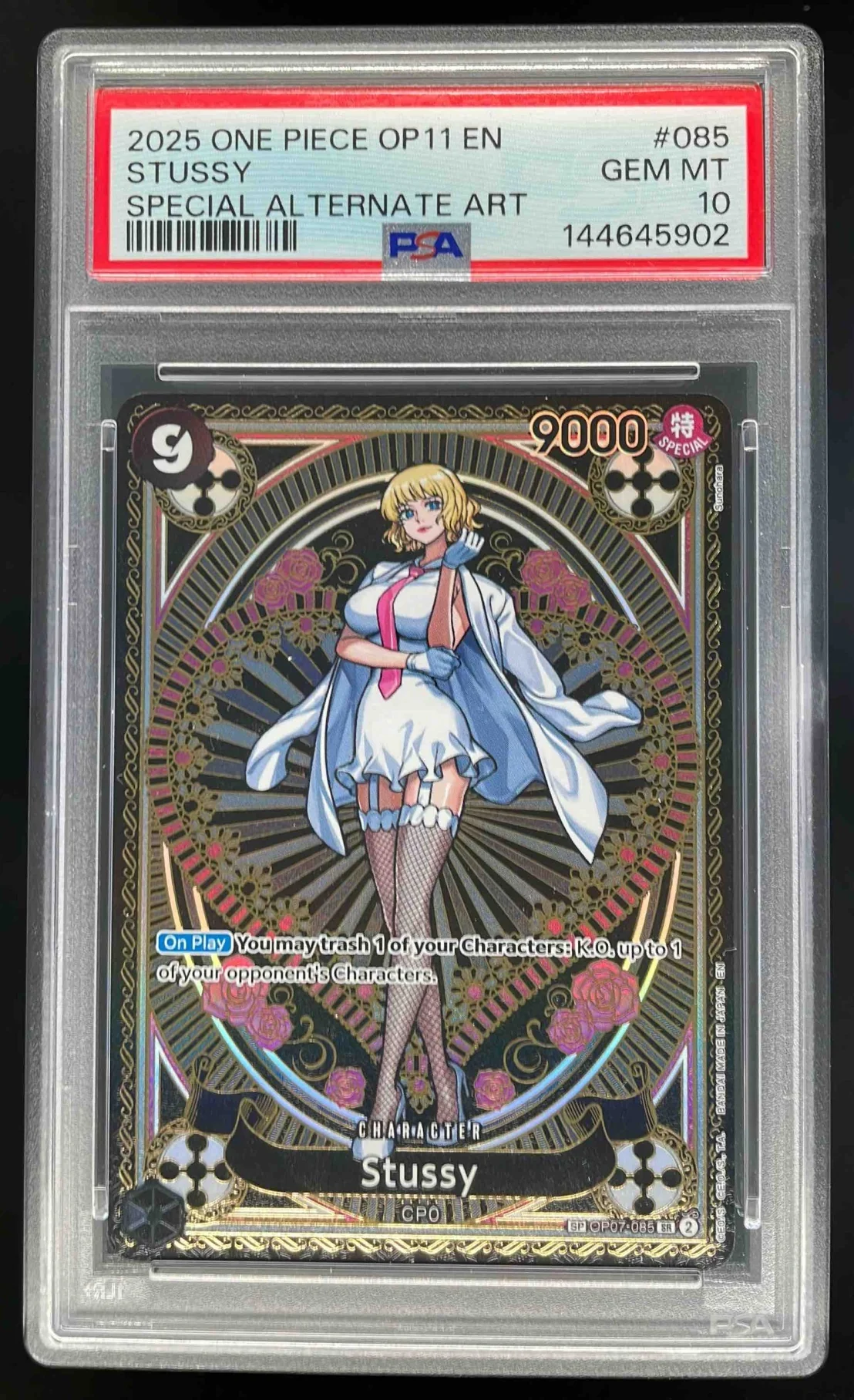 2025 One Piece OP11 EN #085 Stussy Special Alternate Art PSA 10