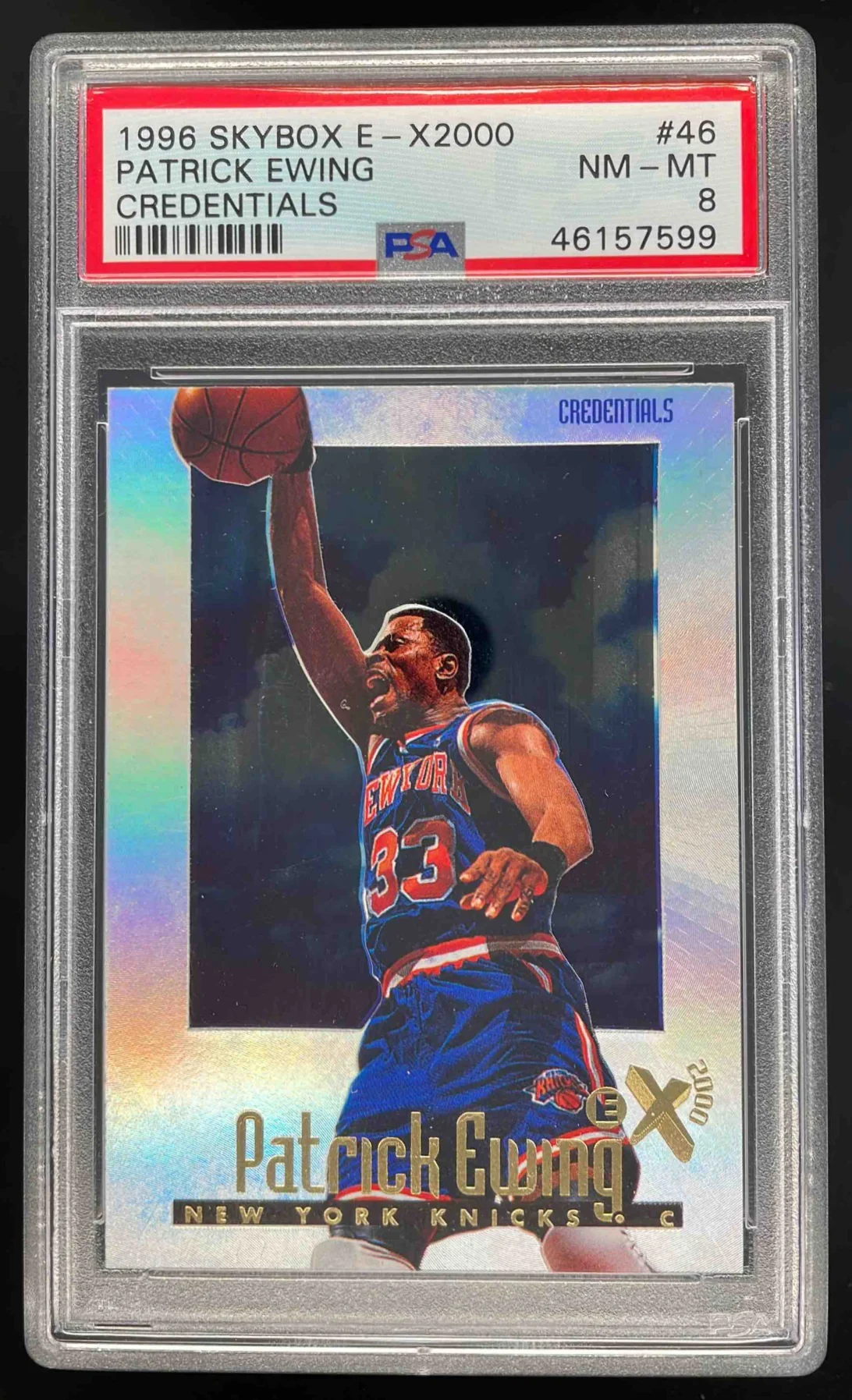 1996 Skybox EX-2000 Credentials #46 Patrick Ewing /499 PSA 8