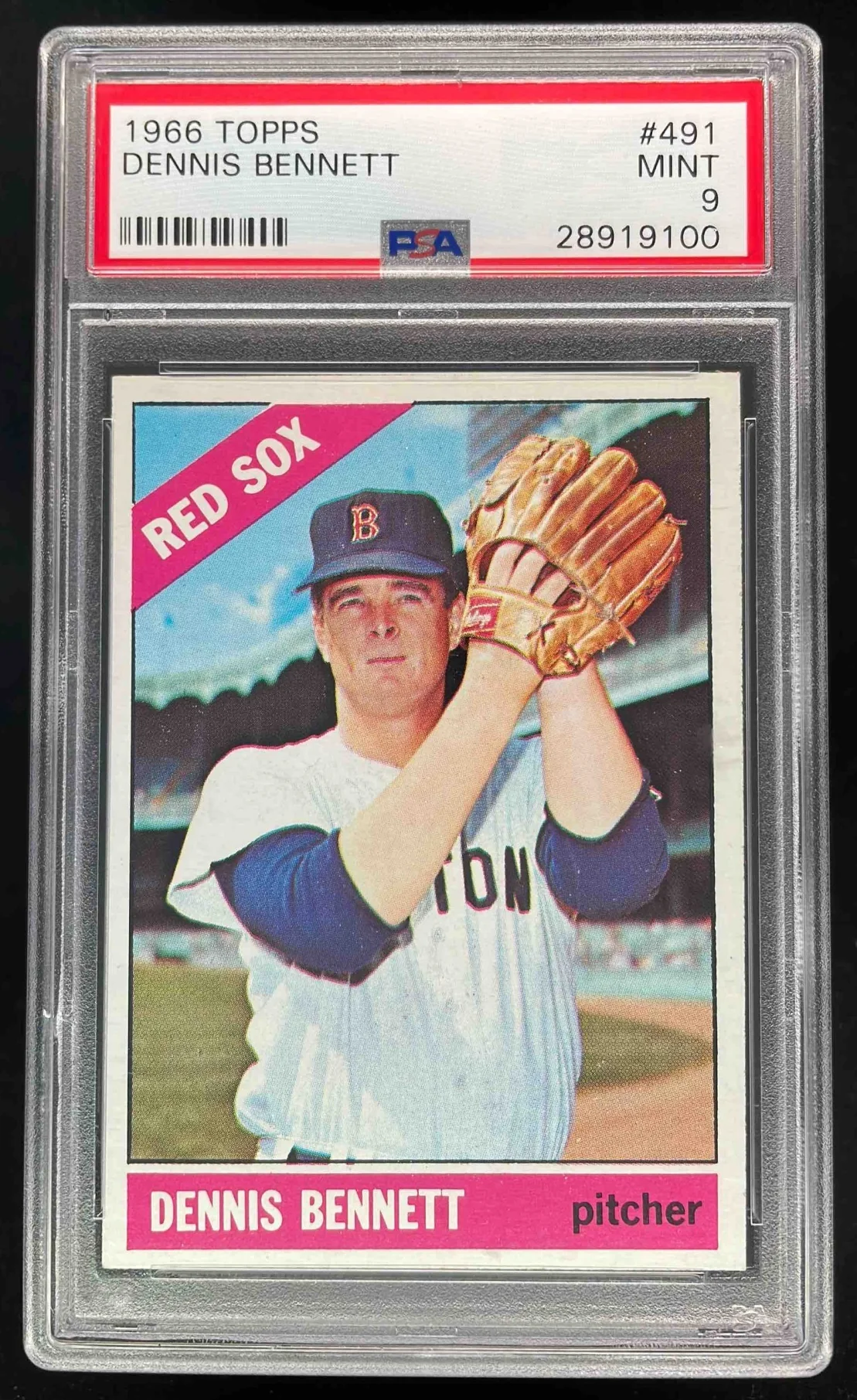 1966 Topps #491 Dennis Bennett PSA 9