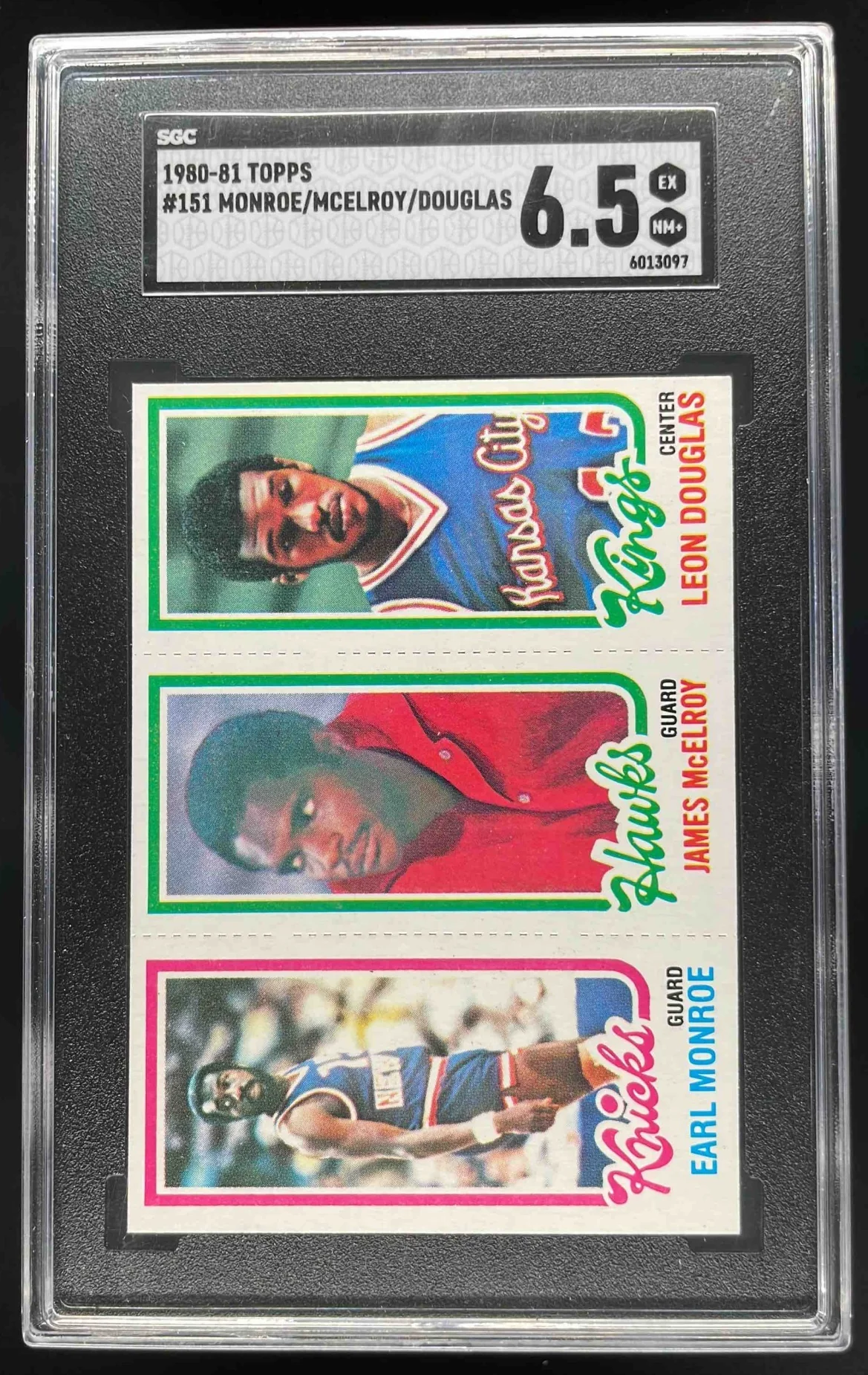 1980 Topps Earl Monroe James McElroy Leon Douglas SGC 6.5