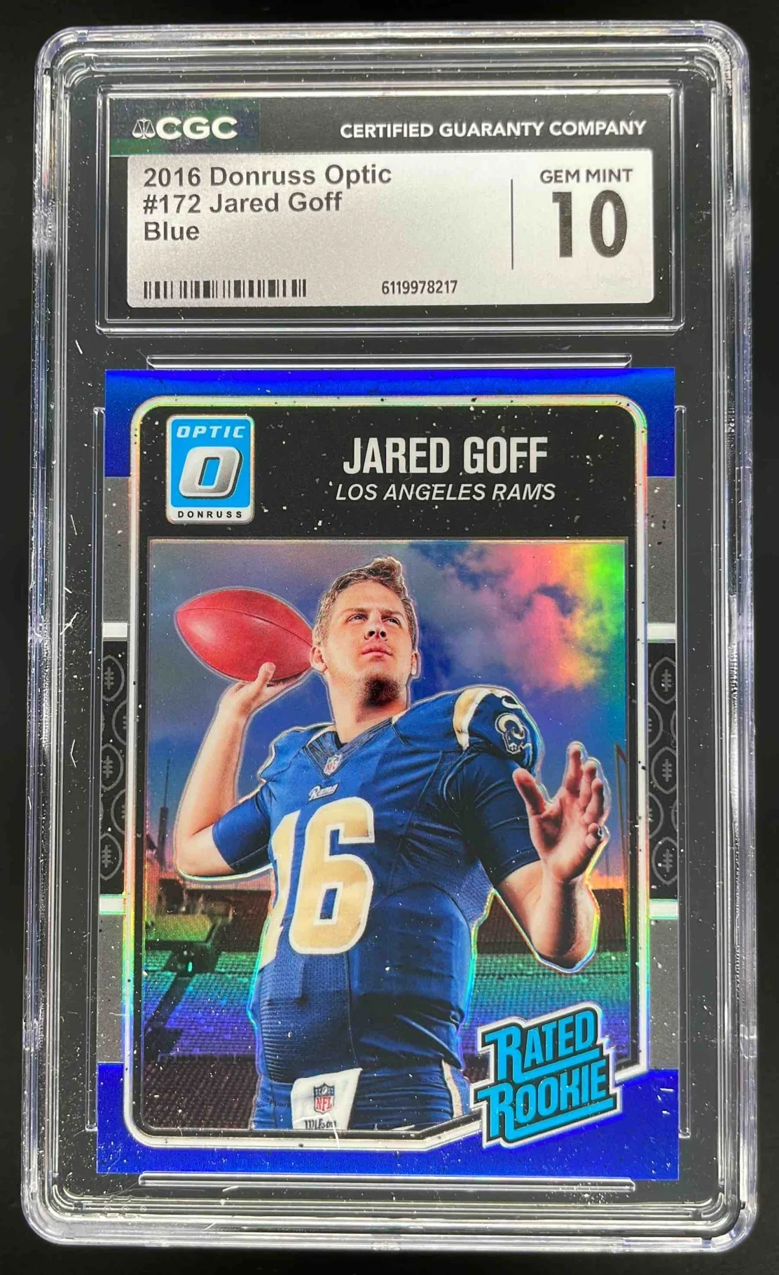 2016 Panini Donruss Optic Blue #172 Jared Goff RC /149 CGC 10