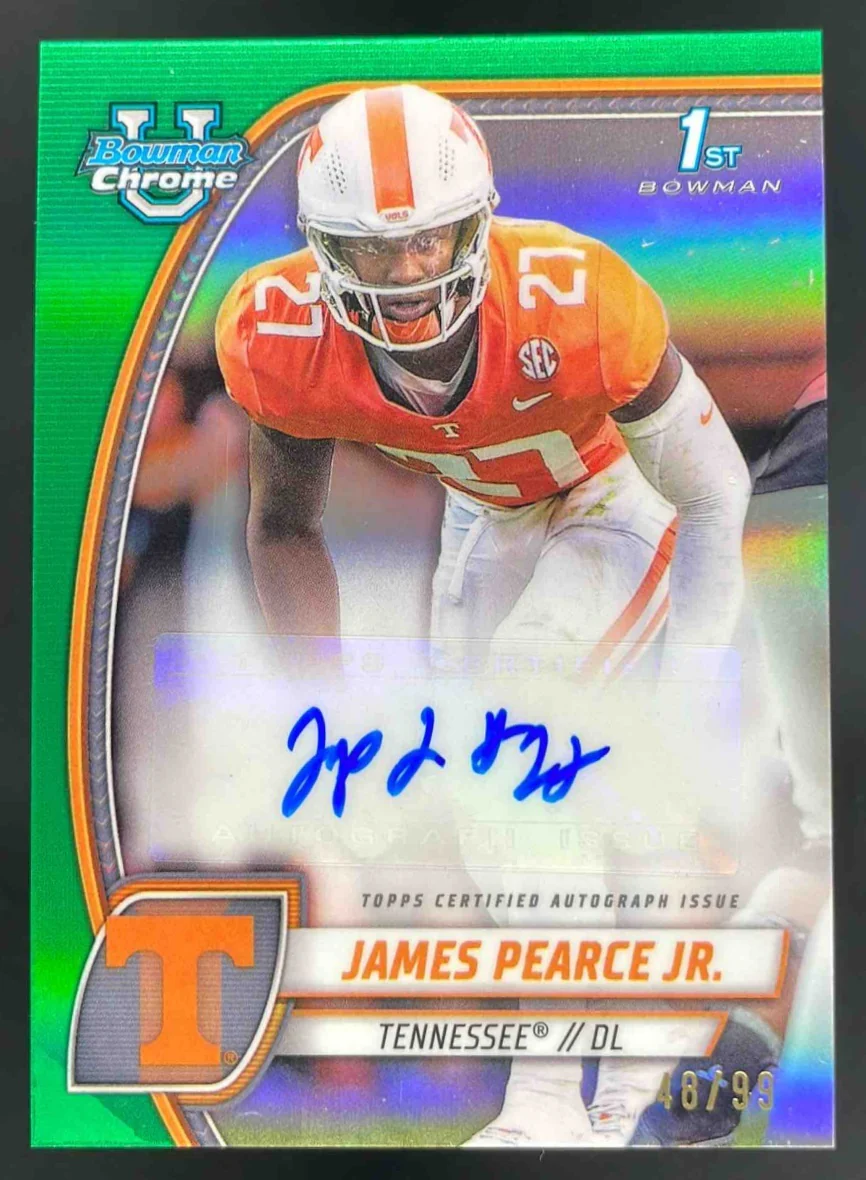 2024 Bowman Chrome University Green #PA-JPE James Pearce Jr. Auto /99