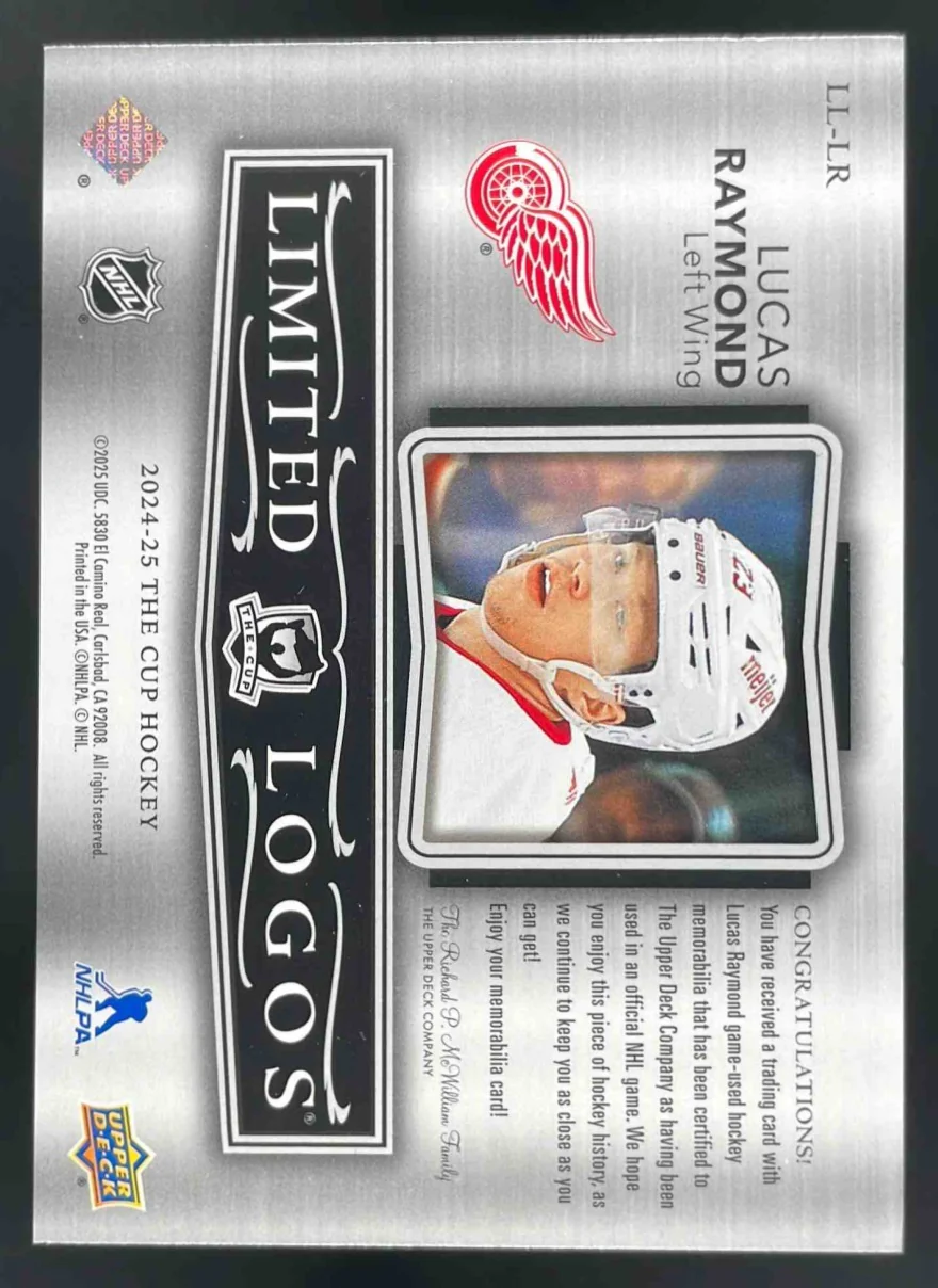 2024-25 Upper Deck The Cup Limited Logos #LL-LR Lucas Raymond /50 - Image 2