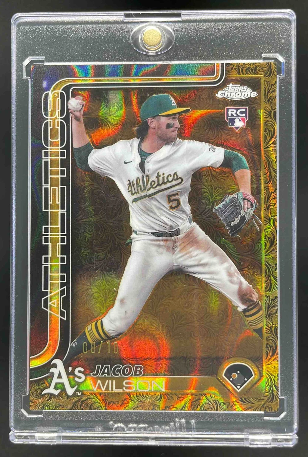 2025 Topps Gilded Collection Chrome Gold Lava Refractor #137 Jacob Wilson RC /10