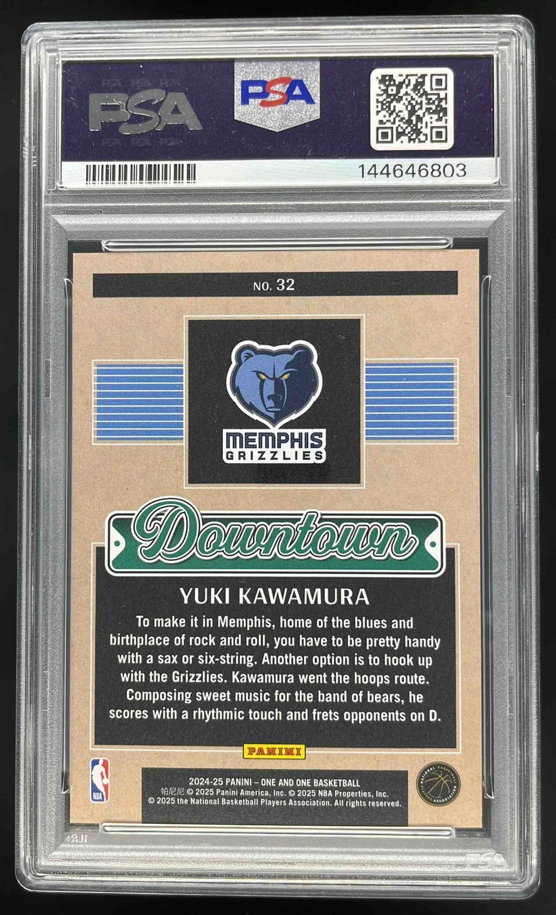 2024-25 Panini One and One Downtown #32 Yuki Kawamura PSA 10 - Image 2