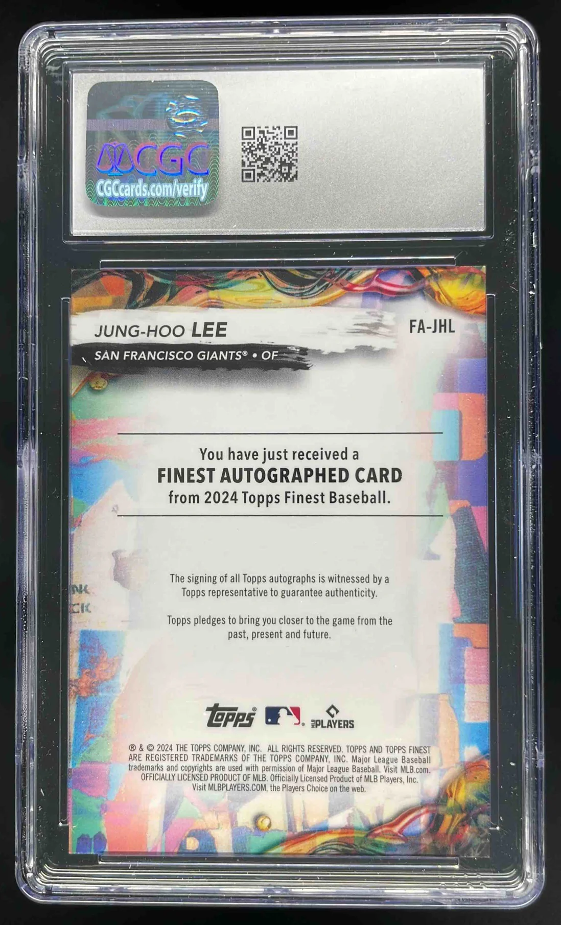 2024 Finest Autographs Gold Refractor #FA-JHL Jung-Hoo Lee RC Auto /50 CGC 10 - Image 2