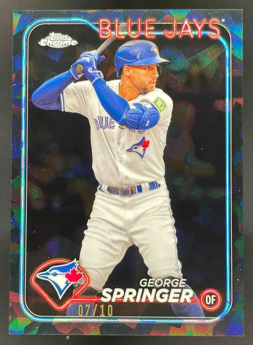 2024 Topps Chrome Sapphire Chrome Black Refractor #72 George Springer /10