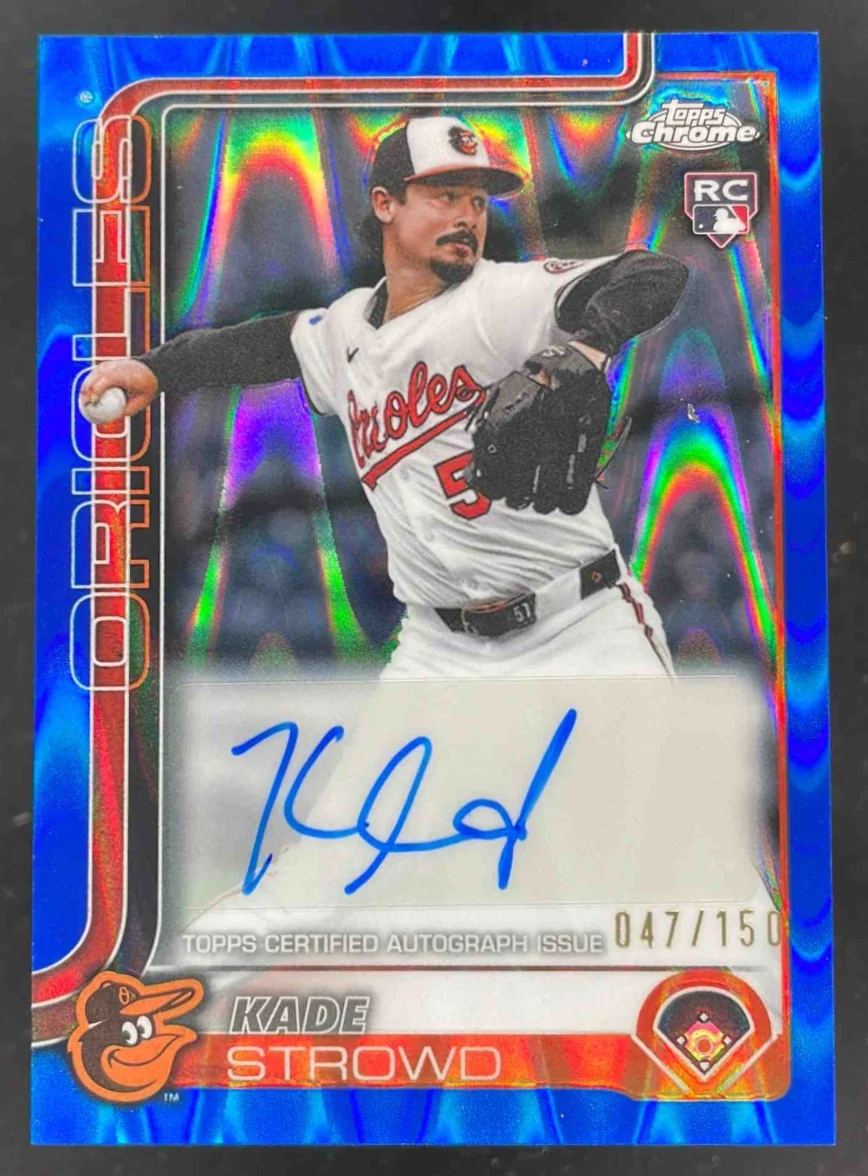 2025 Topps Chrome Update Blue RayWave Refractor #AC-KST Kade Strowd RC Auto /150