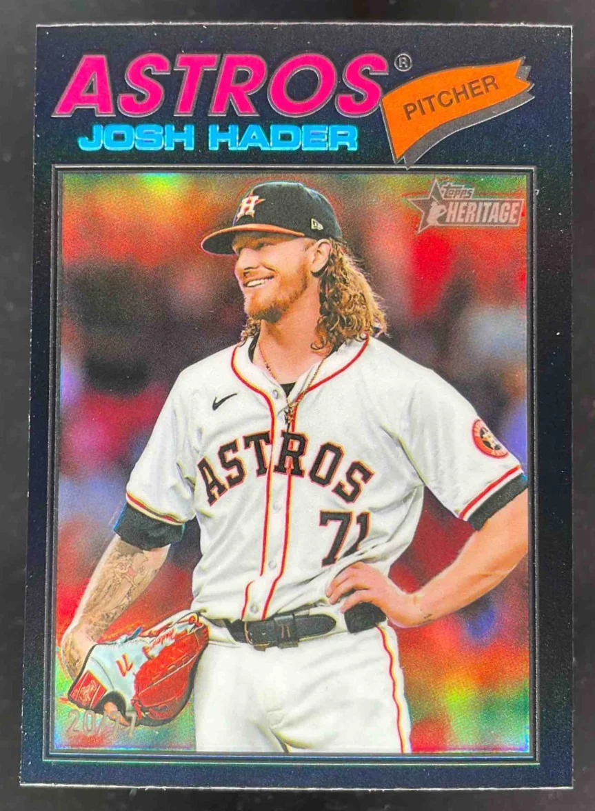 2026 Topps Heritage Chrome Black Refractor #9 Josh Hader /77