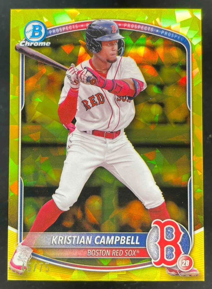 2025 Bowman Sapphire Chrome Yellow Refractors #BCP-42 Kristian Campbell /75