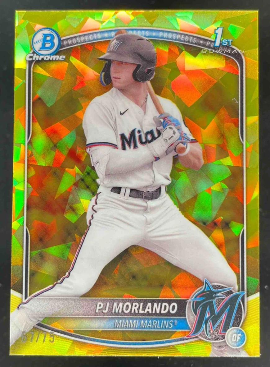 2025 Bowman Sapphire Chrome Yellow Refractors #BCP-91 PJ Morlando RC /75