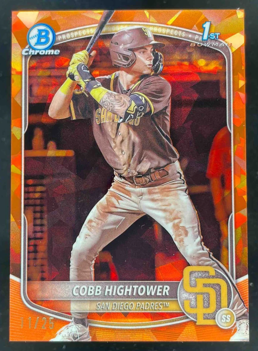 2025 Bowman Sapphire Chrome Orange Refractors #BCP-104 Cobb Hightower RC /25