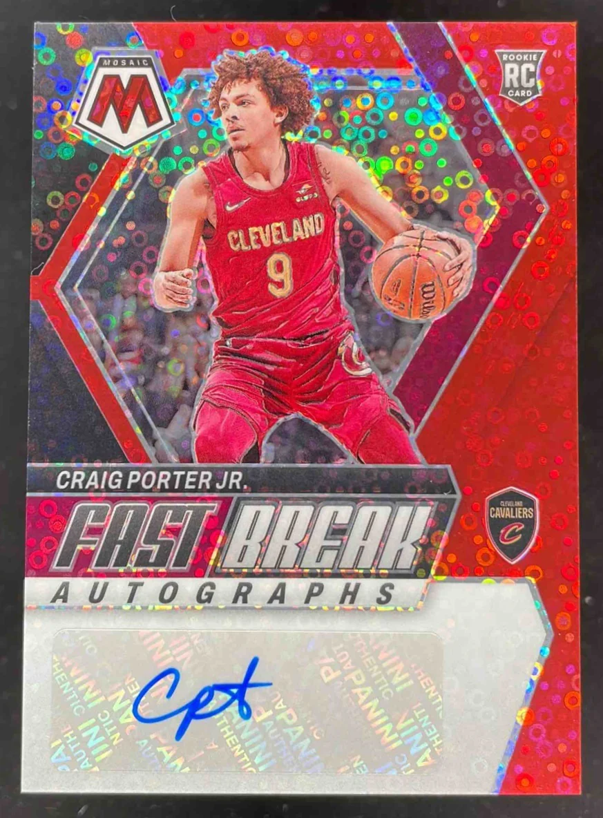 2023-24 Panini Mosaic Fast Break Red #FB-CPJ Craig Porter Jr. Auto /49