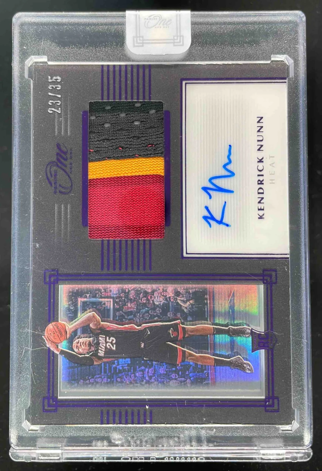 2019-20 One and One Premium Rookie Jersey Purple Kendrick Nunn RC Auto /35