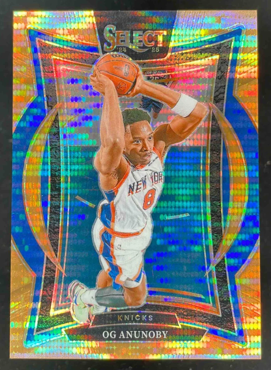 2024-25 Panini Select Concourse Neon Orange Pulsar Prizm FOTL #11 OG Anunoby /18