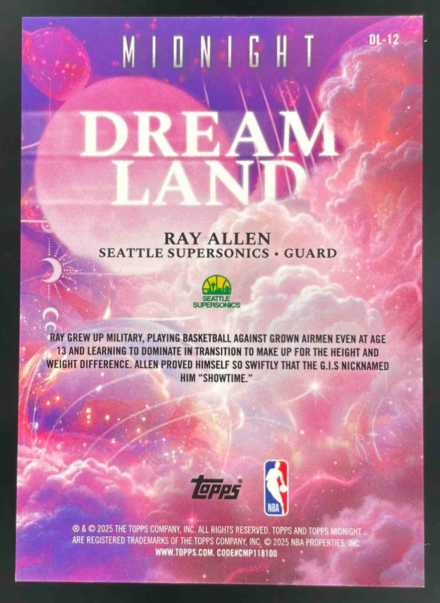 2025-26 Topps Midnight Dreamland #DL-12 Ray Allen - Image 2