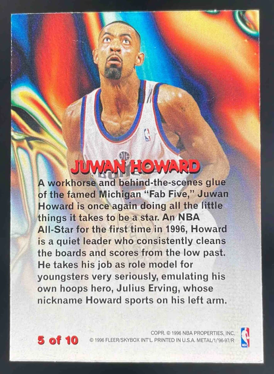 1996 Skybox Metal Molten Metal #5 Juwan Howard - Image 2