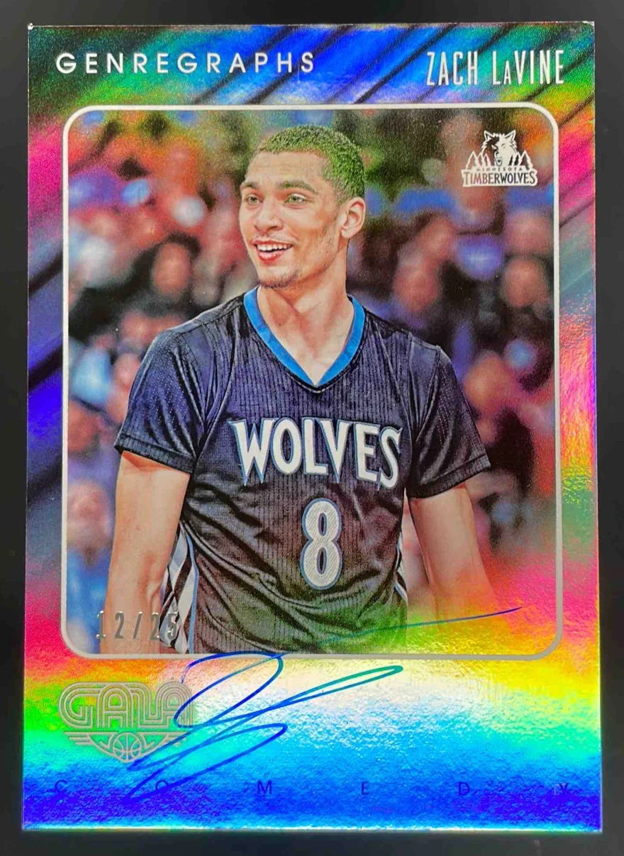 2015-16 Panini Gala Genregraphs Comedy #11 Zach LaVine Auto /25
