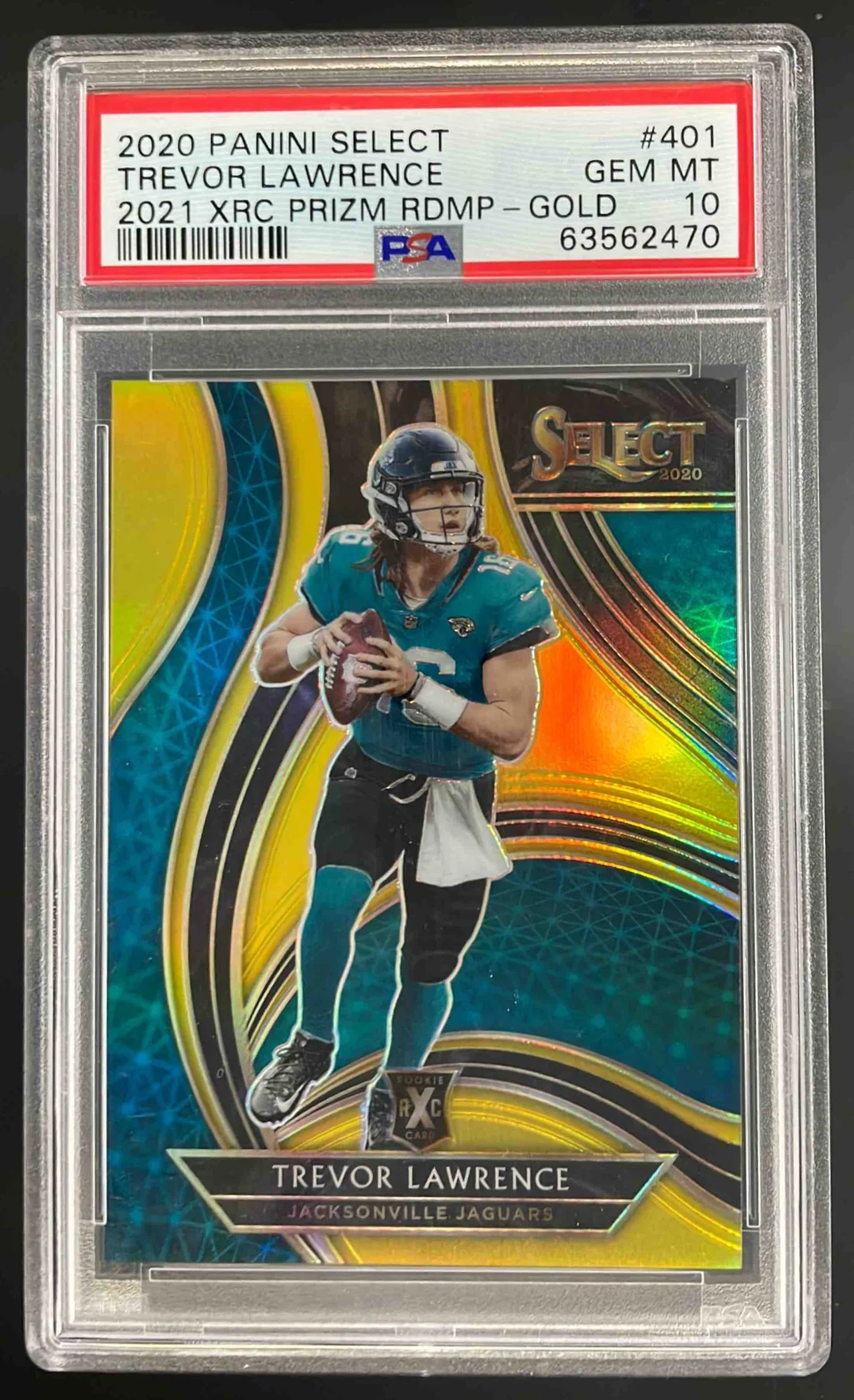 2020 Panini Select Gold Prizm #401 Trevor Lawrence RC XRC /10 PSA 10