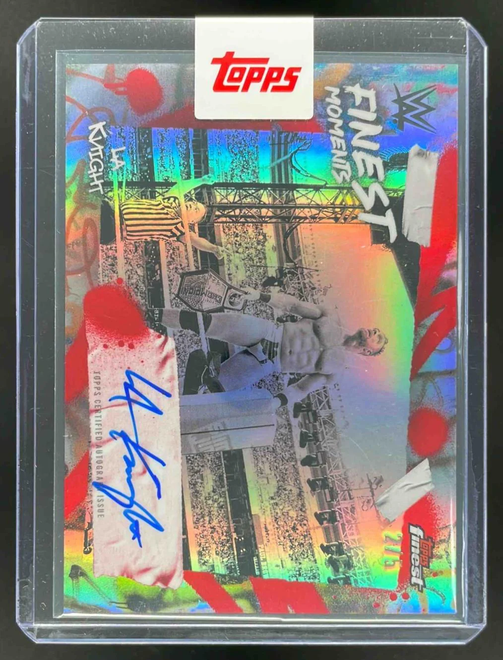 2025 Finest WWE Finest Moments Signatures Red Refractor LA Knight Auto /5