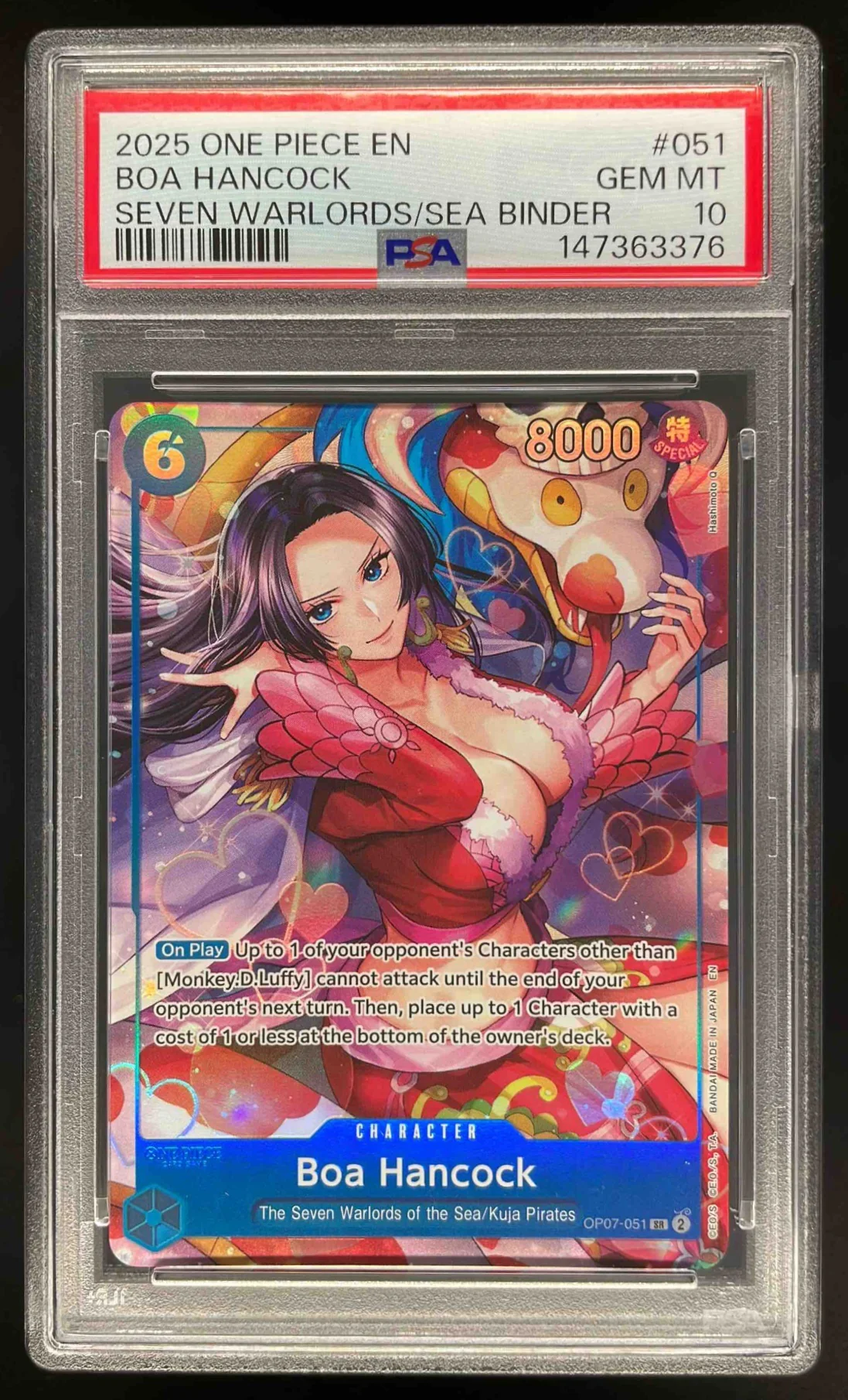 2025 One Piece EN Seven Warlords Sea Binder #051 BOA Hancock PSA 10