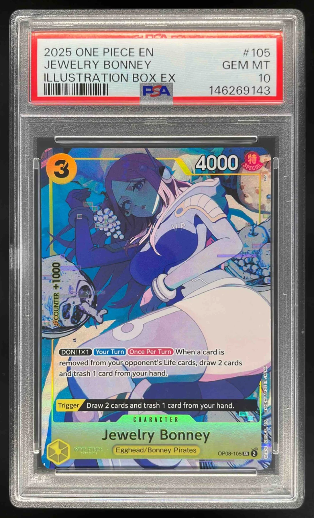 2025 One Piece EN Illustration Box EX #105 Jewelry Bonney PSA 10
