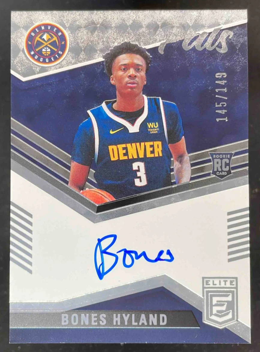 2021-22 Panini Donruss Elite Pen Pals #PP-NHY Bones Hyland RC Auto /149