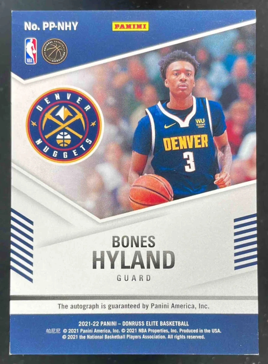 2021-22 Panini Donruss Elite Pen Pals #PP-NHY Bones Hyland RC Auto /149 - Image 2
