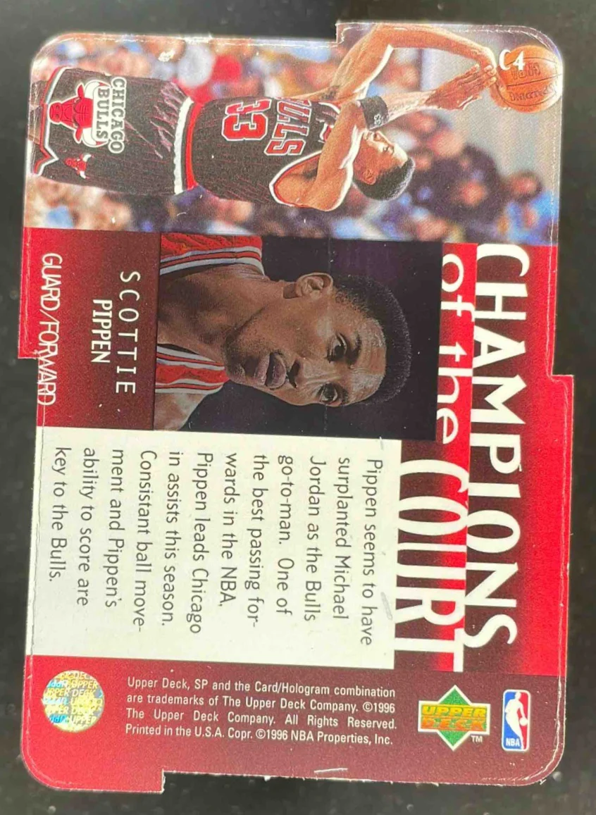 1995-96 SP Championship Champions of the Court Die Cut #C4 Scottie Pippen - Image 2