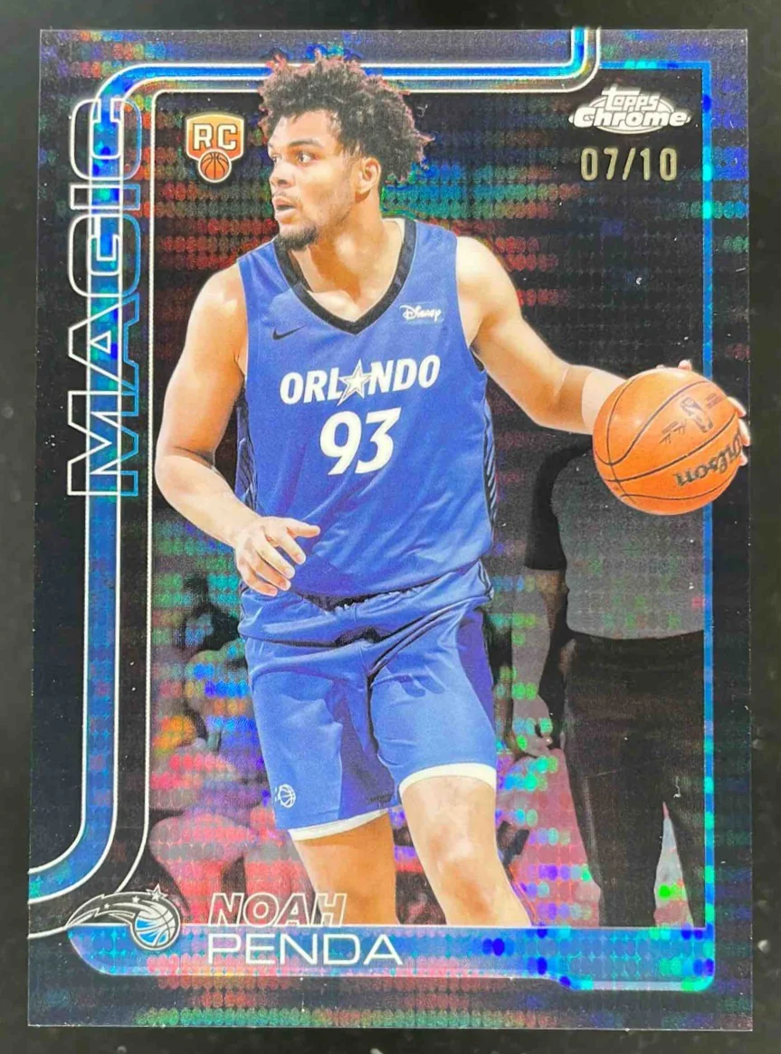 2025-26 Topps Chrome Pulsar Black Refractor #282 Noah Penda RC /10