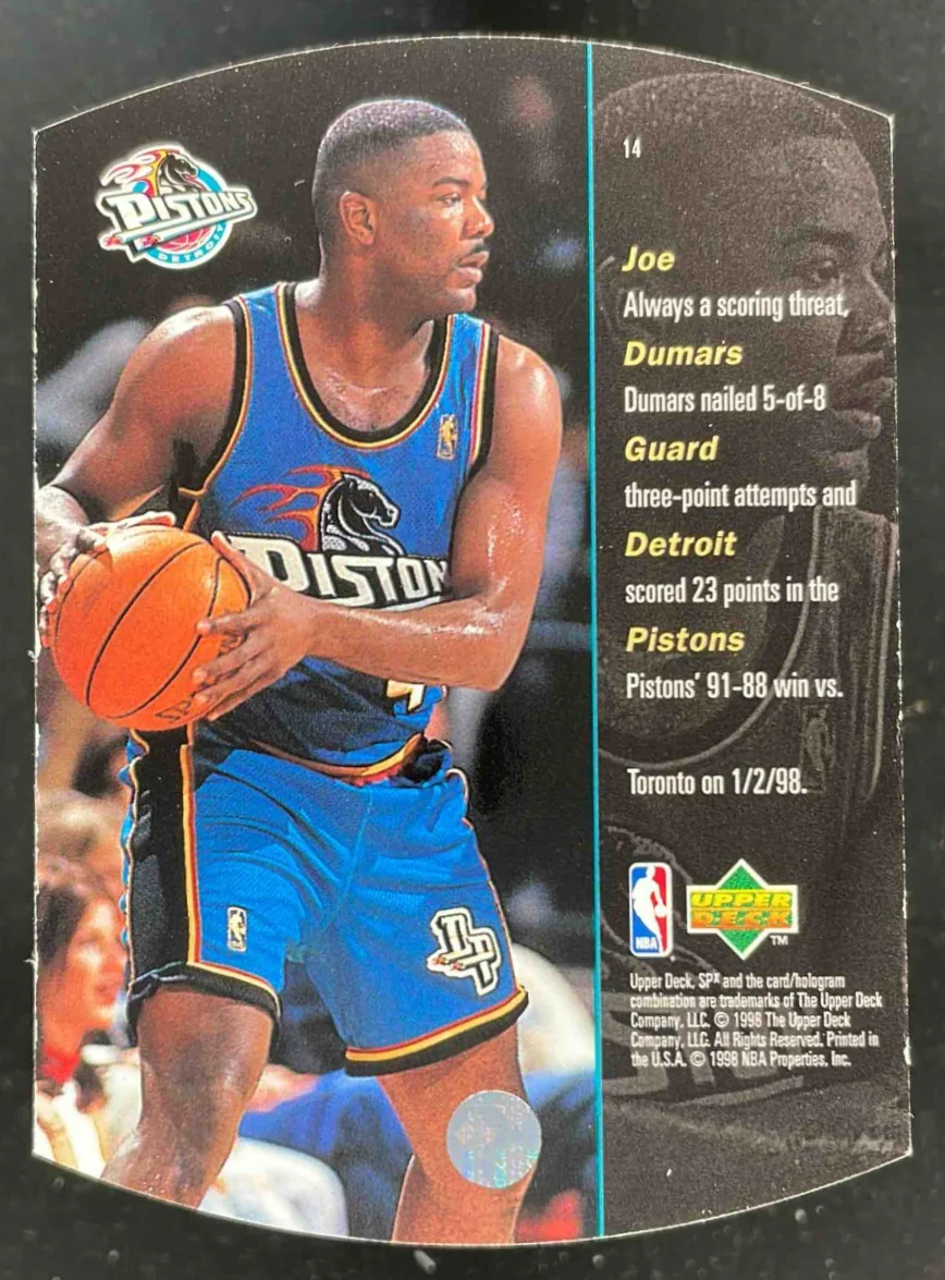 1997-98 SPx Gold #14 Joe Dumars - Image 2