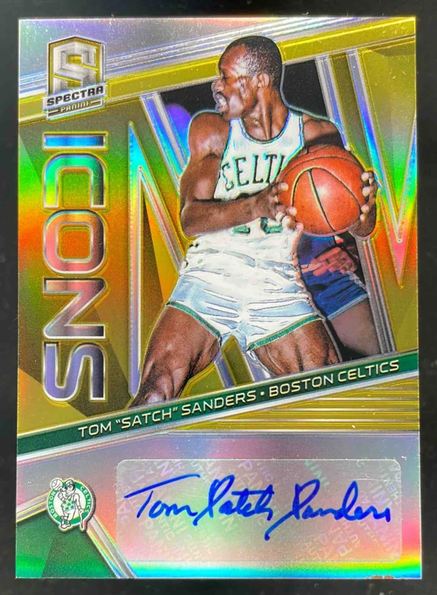 2018-19 Panini Spectra Icons Autographs Gold #IA-TSS Tom Satch Sanders Auto /10