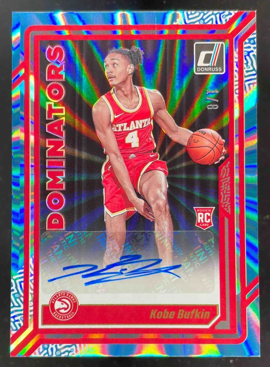 2023-24 Donruss Rookie Dominators Light Blue Laser Holo Kobe Bufkin RC Auto /8