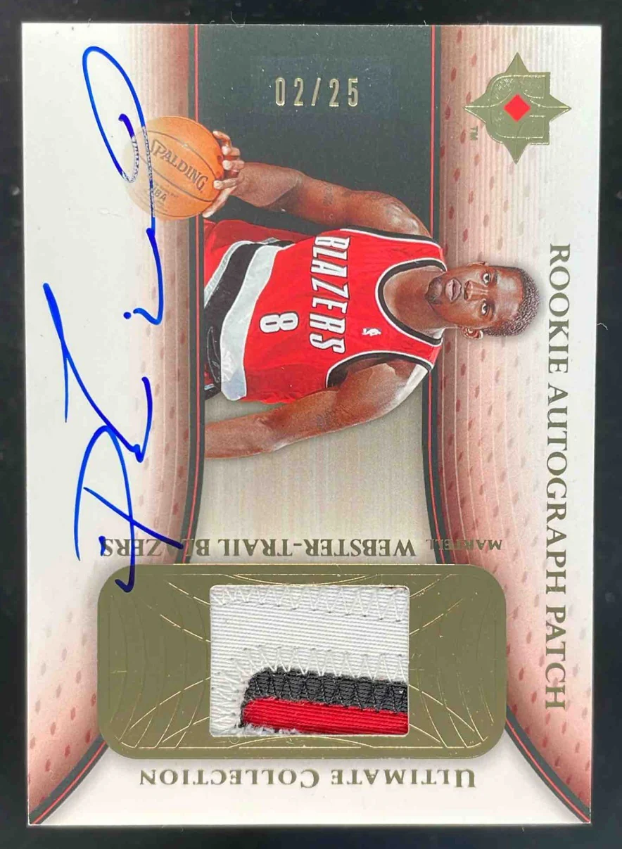 2005 Ultimate Collection Rookie Patches #RP-WE Martell Webster RC Auto /25