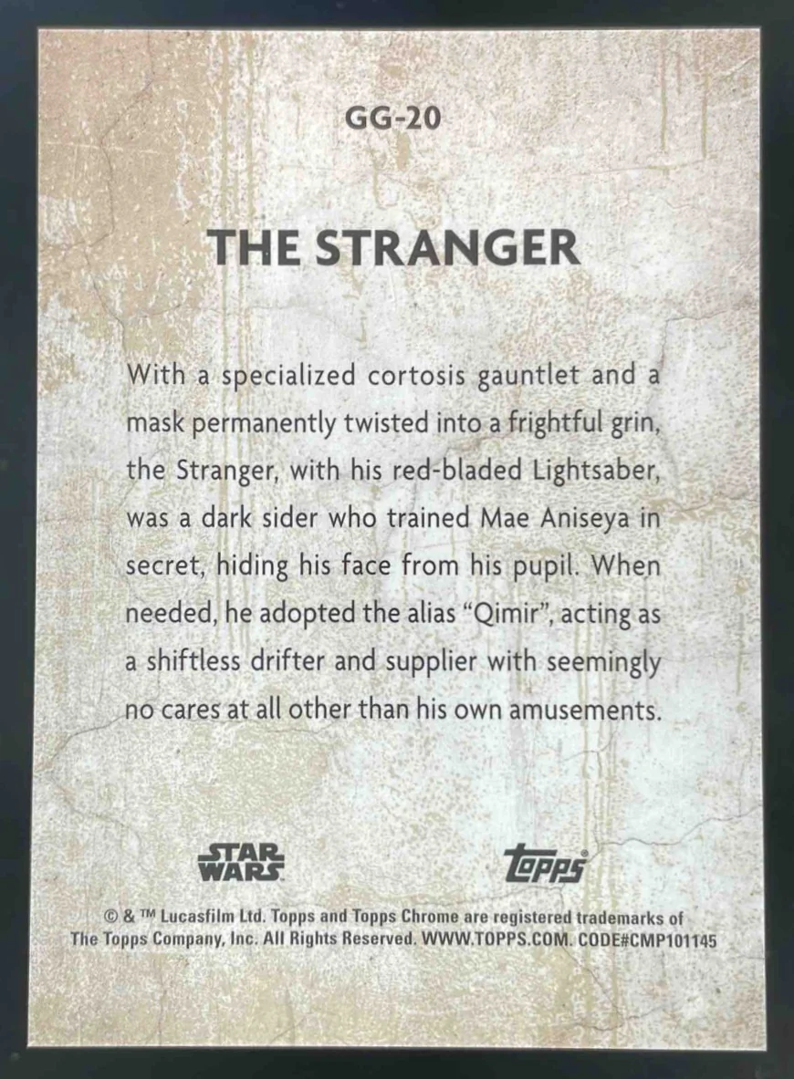 2025 Topps Chrome Star Wars Galactic Graffiti Mojo #GG-20 The Stranger /25 - Image 2