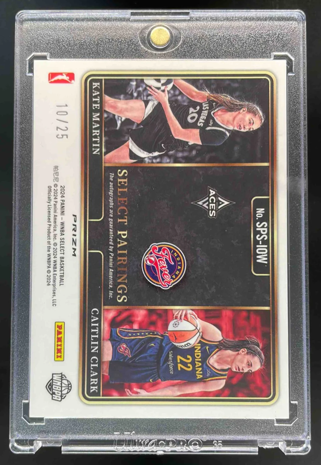 2024 Panini Select WNBA Select Pairings Caitlin Clark Kate Martin Auto /25 - Image 2