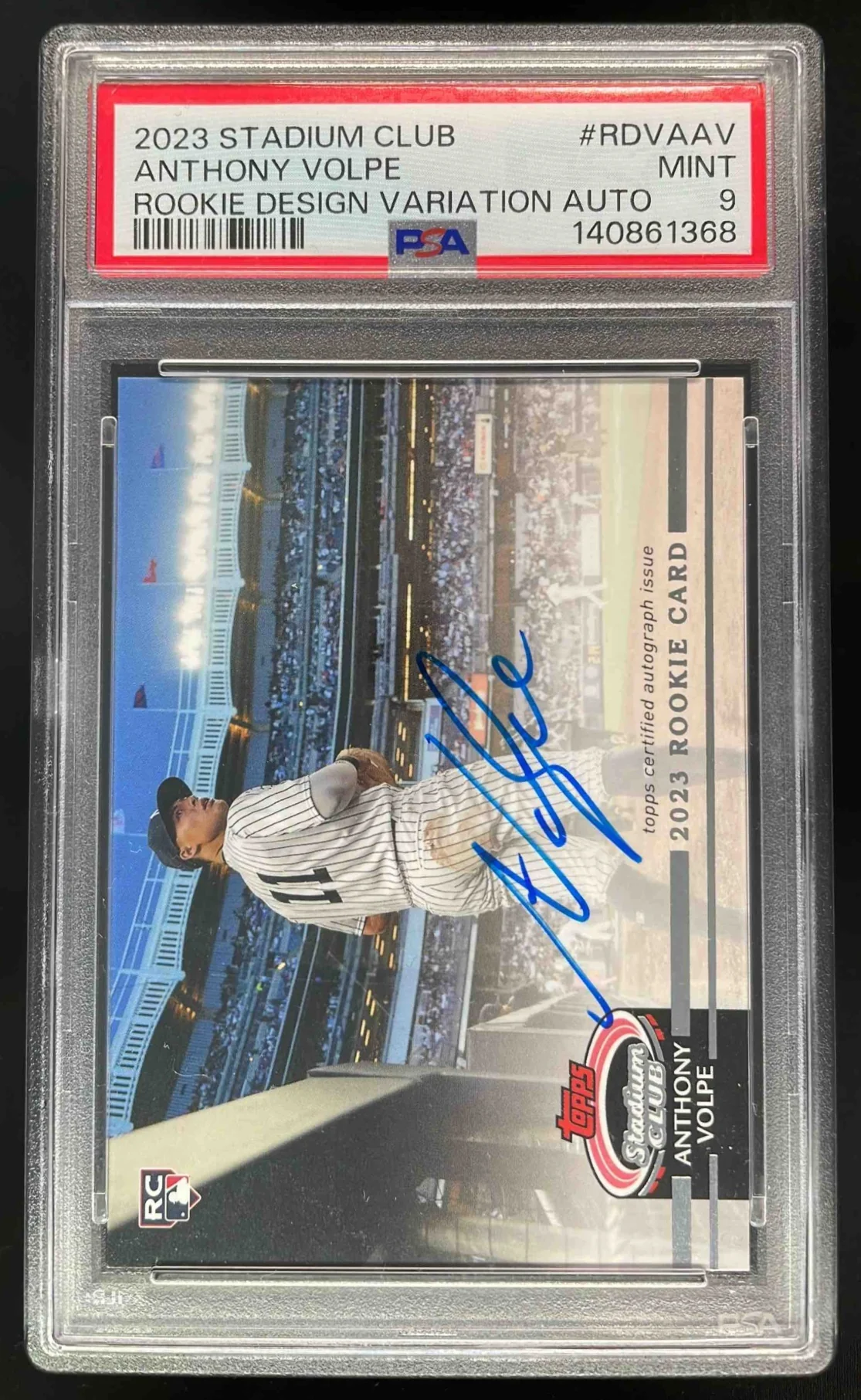2023 Topps Stadium Club Rookie Design Variation Anthony Volpe RC Auto /25 PSA 9