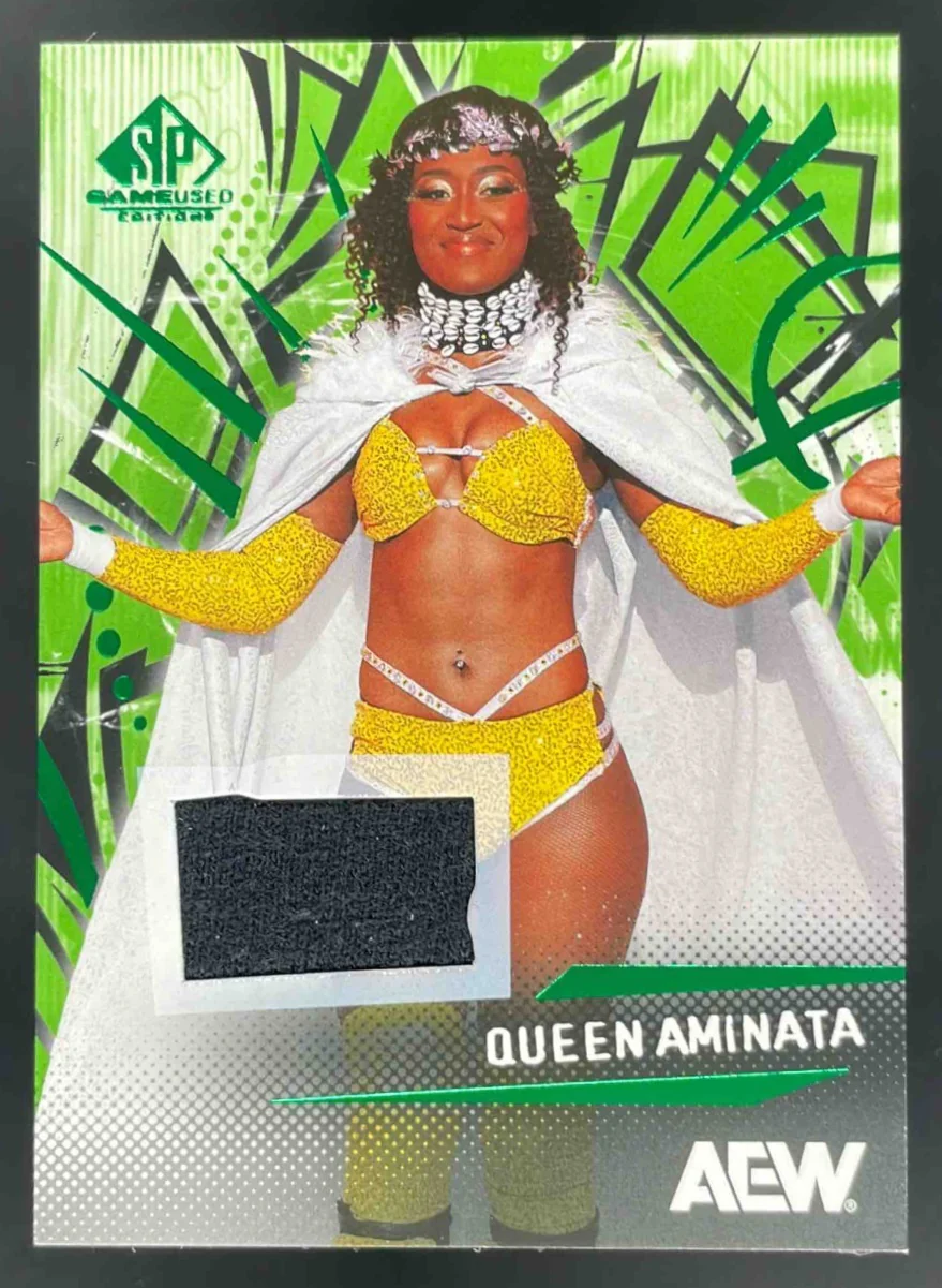 2025 Upper Deck SP Game Used AEW Memorabilia Green #19 Queen Aminata MEM