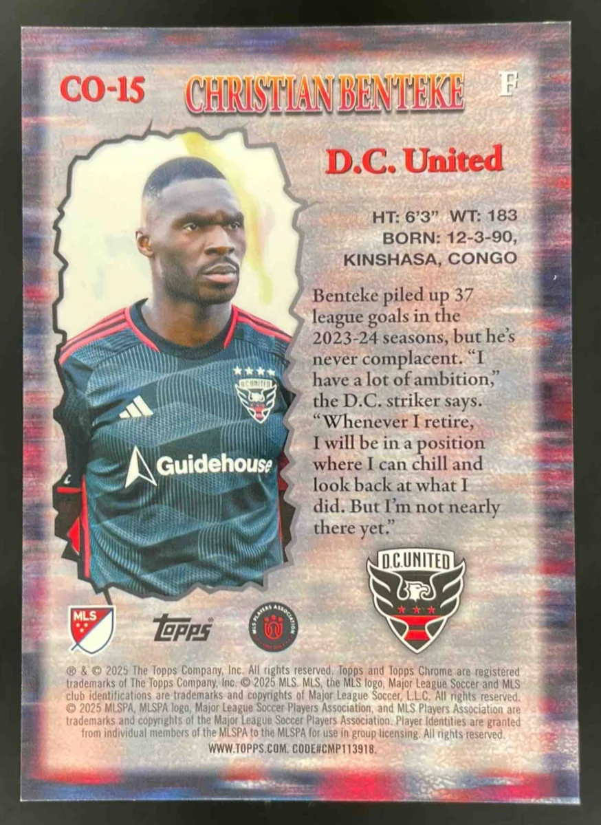 2025 Topps Chrome MLS Class of Their Own Orange #CO-15 Christian Benteke /25 - Image 2