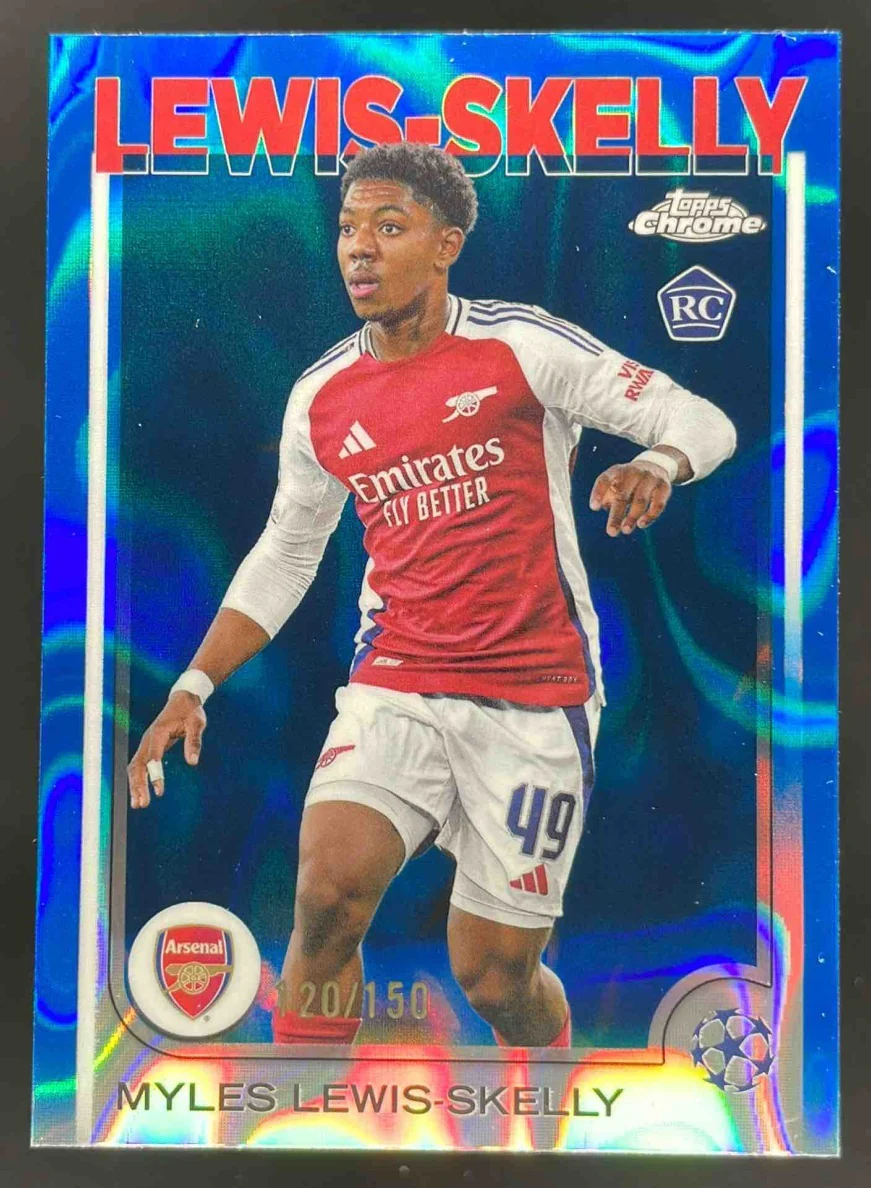 2024-25 Topps Chrome UEFA Blue Lava Refractor #154 Myles Lewis-Skelly RC /150