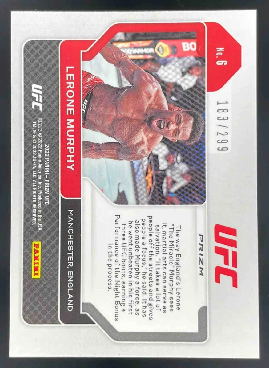 2022 Panini Prizm UFC Red Prizms #6 Lerone Murphy RC /299 - Image 2
