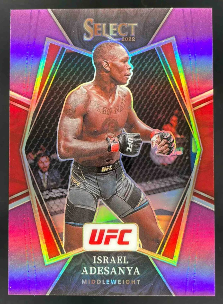 2022 Panini Select UFC Purple Prizms #121 Israel Adesanya Premier Level /60