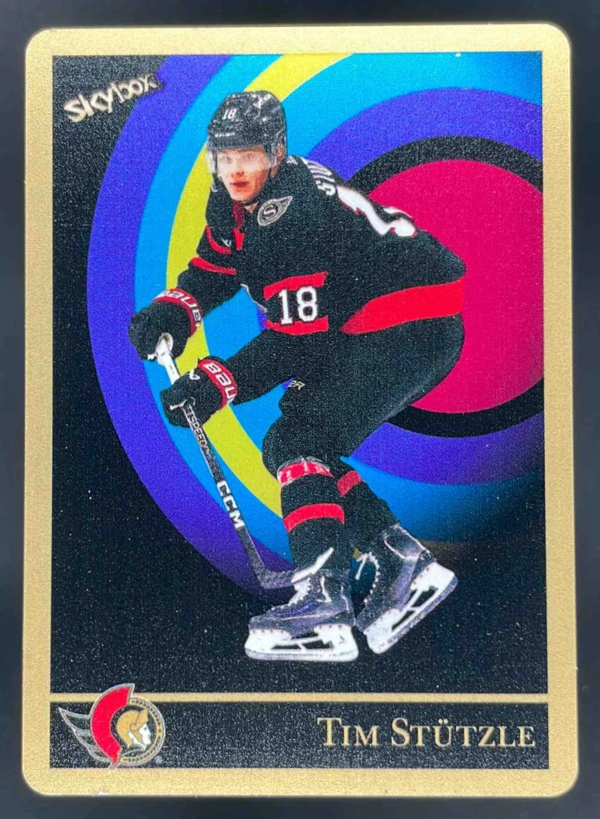 2023-24 Skybox Metal Universe 1990 Skybox Metal Retros #19 Tim Stutzle
